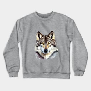 Wolf Art, Watercolor Painting Crewneck Sweatshirt